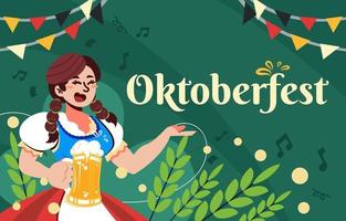 biermeisje van oktoberfest vector