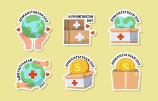 sticker voor wereld humanitaire dag vector