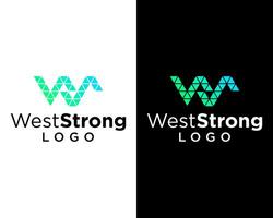 brief ws monogram technologie logo ontwerp. vector