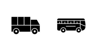 vrachtauto en bus icoon vector
