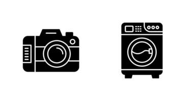 digitaal camera en het wassen icoon vector