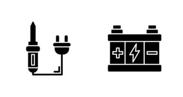 solderen en accu icoon vector