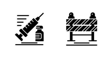 injectiespuit en weg blokkade icoon vector