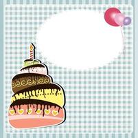 vectorillustratie van verjaardagskaart met cake vector