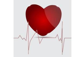 cardiogram met hart. vectorillustratie. vector