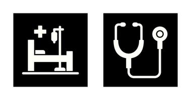 stethoscoop en ziekenhuis icoon vector