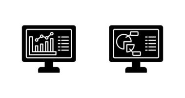 diagram en taart tabel icoon vector