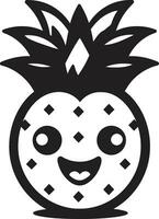 chique ananas Mark noir ananas elegantie vector