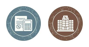 belasting en gebouw icoon vector