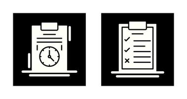 tijd beheer en checklist icoon vector