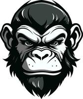 mystiek van de primaat zwart vector chimpansee icoon artistiek eenvoud de zwart chimpansee symbool