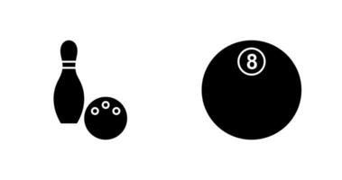 bowling en acht bal icoon vector