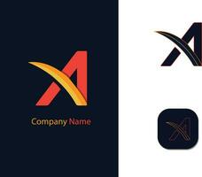 de brief een is een uitstekend modern logo. kan worden gebruikt net zo uw merk vector