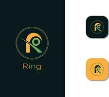 ring monogram logo ontwerp vector