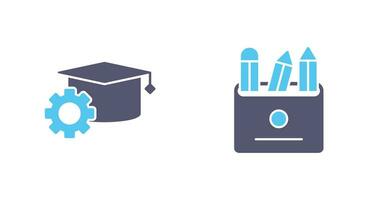 bachelor opleiding en potloden icoon vector