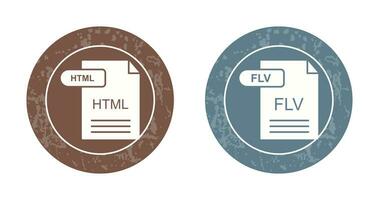 html en flv icoon vector