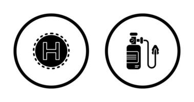 helikopterplatform en zuurstof icoon vector