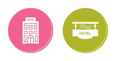 hotel en hotel teken icoon vector