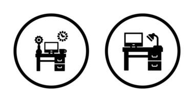 werk tafel en werkplaats icoon vector