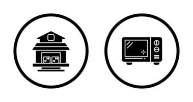 magazijn en magnetronoven icoon vector