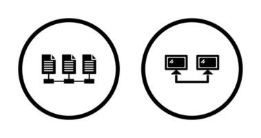 verbonden systemen en netwerk bestanden icoon vector