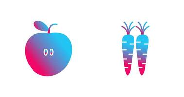 appels en wortels icoon vector