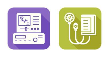 elektrocardiogram en bloed druk peilen icoon vector