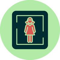 vrouw toilet teken vector icoon