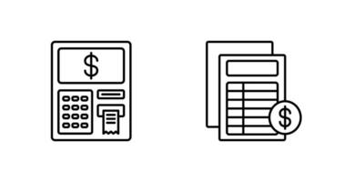 Geldautomaat en factuur icoon vector