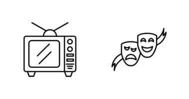 TV en theater maskers icoon vector