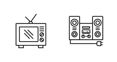 oud TV en stereo icoon vector