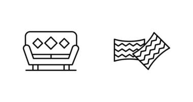 sofa en kussens icoon vector
