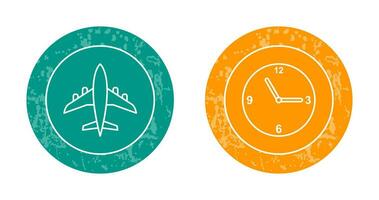 vliegtuig en tijd icoon vector