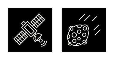 satelliet en asteroïde icoon vector