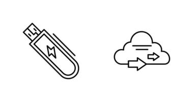 USB en wolk icoon vector