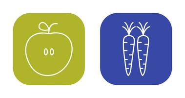 appels en wortels icoon vector