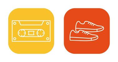 casette en sportschoenen icoon vector