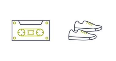 casette en sportschoenen icoon vector