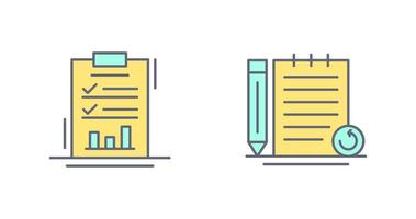 verslag doen van lijst en opnieuw gecontroleerd aantekeningen icoon vector