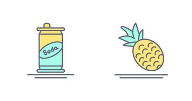 Frisdrank kan en ananas icoon vector