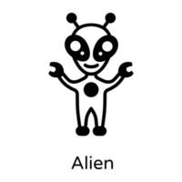 alien en ruimte avatar vector