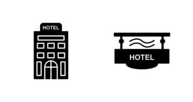 hotel en hotel teken icoon vector