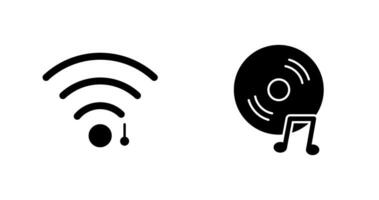 Wifi teken en muziek- CD icoon vector