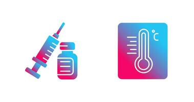 injectiespuit en thermometer icoon vector