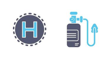 helikopterplatform en zuurstof icoon vector