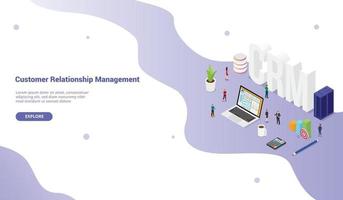 crm klantrelatiemanager concept met teammensen vector