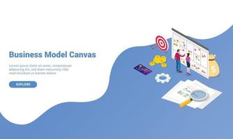 business model canvas concept met papieren document vector