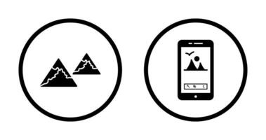 berg en Bewerk afbeeldingen icoon vector