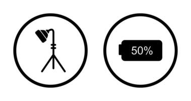 licht staan en voor de helft accu icoon vector