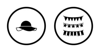slingers en vrouw hoed icoon vector